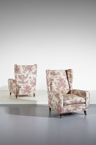 MANIFATTURA ITALIANA : Coppia di poltrone bergere  - Asta Asta 438 | DESIGN E ARTI DECORATIVE DEL NOVECENTO Online - Associazione Nazionale - Case d'Asta italiane