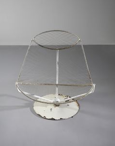 SERGIO CONTI, MARISA FORLANI & LUCIANO GRASSI : Poltrona scultura girevole String Chair-P8a per Emilio Paoli, Italia  - Asta Asta 438 | DESIGN E ARTI DECORATIVE DEL NOVECENTO Online - Associazione Nazionale - Case d'Asta italiane