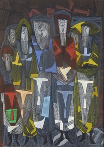 CAGLI CORRADO (1910 - 1976) : NEMICI A SUMEN, 1954  - Asta Asta 439 | ARTE MODERNA E CONTEMPORANEA Online - Associazione Nazionale - Case d'Asta italiane