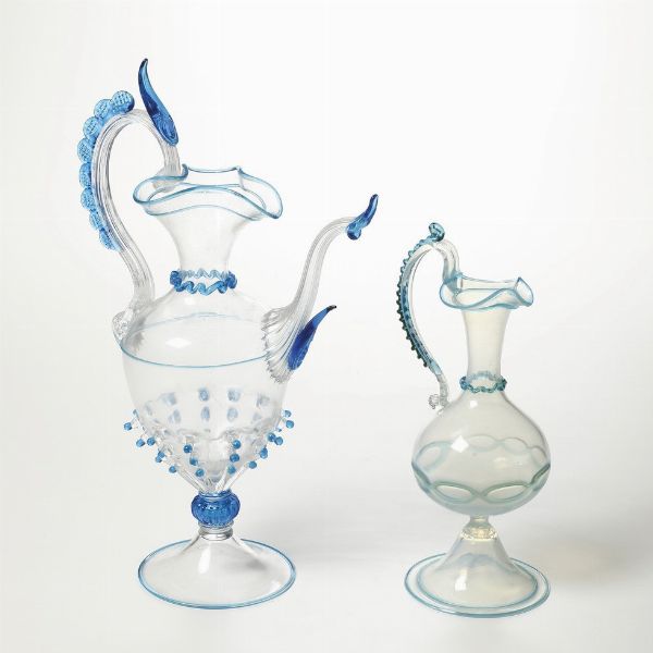 Due versatoi<BR>Murano, XIX secolo  - Asta Antiquariato - Associazione Nazionale - Case d'Asta italiane