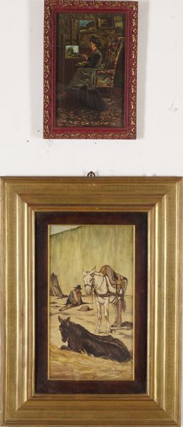 Due tavolette dipinte da Fattori o macchiaioli  - Asta Pittura del XIX-XX secolo - Associazione Nazionale - Case d'Asta italiane