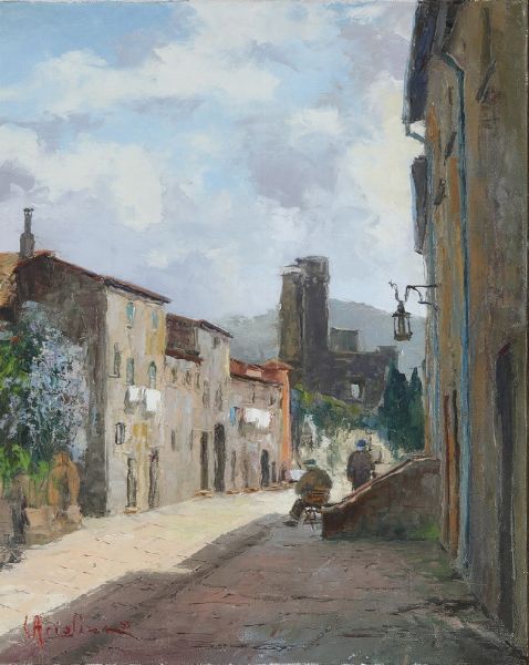 GIUSEPPE ARIGLIANO : Un angolo di Savona  - Asta Pittura del XIX-XX secolo - Associazione Nazionale - Case d'Asta italiane