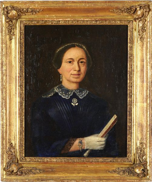 Scuola del XIX secolo Ritratto di signora con ventaglio  - Asta Pittura del XIX-XX secolo - Associazione Nazionale - Case d'Asta italiane