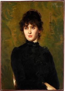 Luigi Napoleone Grady : Ritratto di gentildonna, 1887  - Asta Pittura del XIX-XX secolo - Associazione Nazionale - Case d'Asta italiane