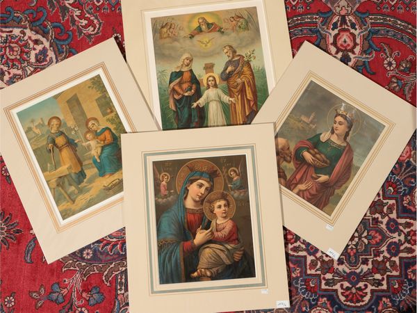 La sacra famiglia - Santa Elisabetta - Madonna con bambino  - Asta Una collezione di stampe - parte I - Associazione Nazionale - Case d'Asta italiane