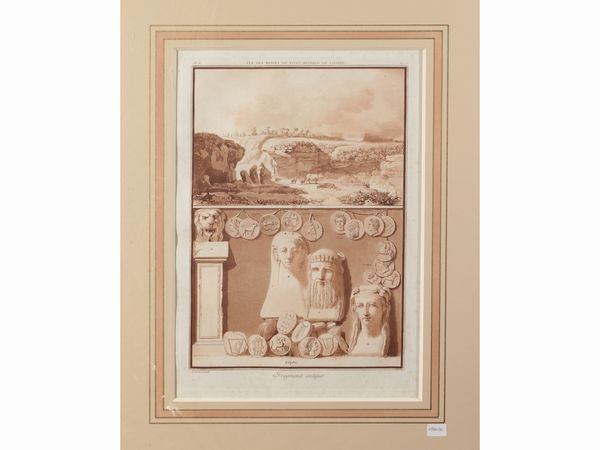 Jean-Pierre-Louis-Laurent Houel : Vue des restes du pont antique de Lilybe  - Asta Una collezione di stampe - parte I - Associazione Nazionale - Case d'Asta italiane