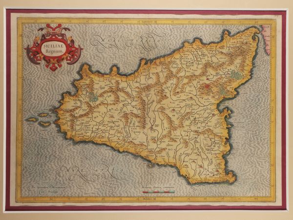 Gerhard Mercator : Siciliae Regnum  - Asta Una collezione di stampe - parte I - Associazione Nazionale - Case d'Asta italiane