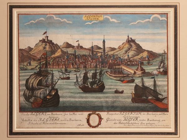 Johann Christoph Haffner : Vue d'Algers, en Barbarie, sur la mer Mediterrane  - Asta Una collezione di stampe - parte I - Associazione Nazionale - Case d'Asta italiane