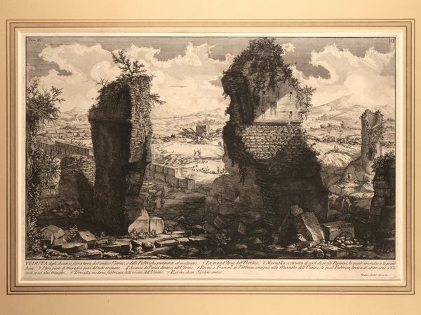 GIOVANNI BATTISTA PIRANESI : Veduta degli Avanzi sopra terra dell'antico Ustrino e delle Fabbriche pertinenti al medesimo  - Asta Una collezione di stampe - parte I - Associazione Nazionale - Case d'Asta italiane