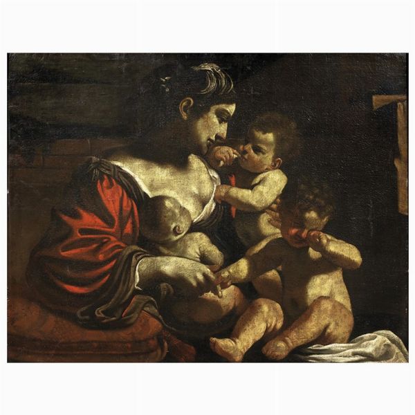 Seguace di Giovanni Francesco Barbieri detto il Guercino, sec. XVII  - Asta ARCADE I DIPINTI DAL SECOLO XV AL XVIII - Associazione Nazionale - Case d'Asta italiane