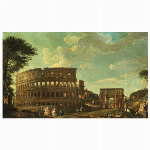 Scuola di Giovanni Paolo Panini, sec. XVIII  - Asta ARCADE I DIPINTI DAL SECOLO XV AL XVIII - Associazione Nazionale - Case d'Asta italiane