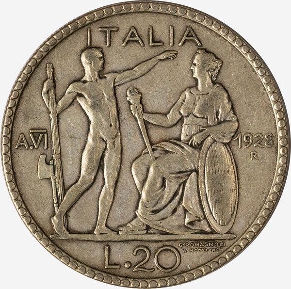 Regno d'Italia, VITTORIO EMANUELE III, 1900-1946 : 20 Lire Littore Anno VI  - Asta Numismatica - Associazione Nazionale - Case d'Asta italiane