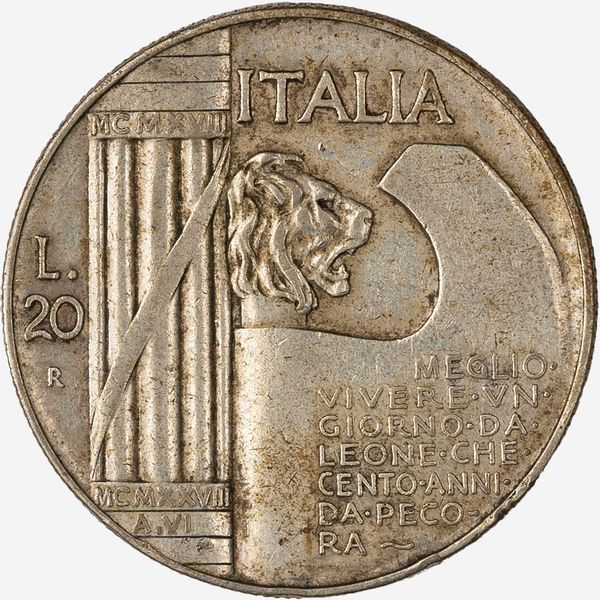 Regno d'Italia, VITTORIO EMANUELE III, 1900-1946 : 20 Lire Elmetto  - Asta Numismatica - Associazione Nazionale - Case d'Asta italiane