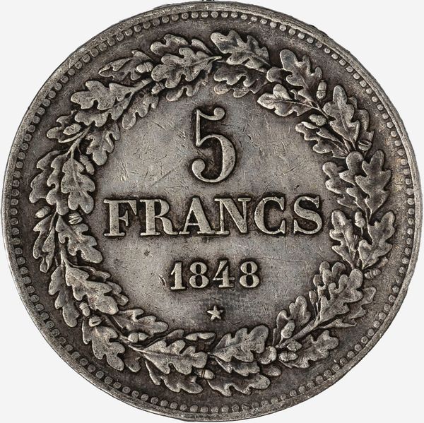 Belgio, LEOPOLD I, 1831-1865 : 5 Franchi  - Asta Numismatica - Associazione Nazionale - Case d'Asta italiane