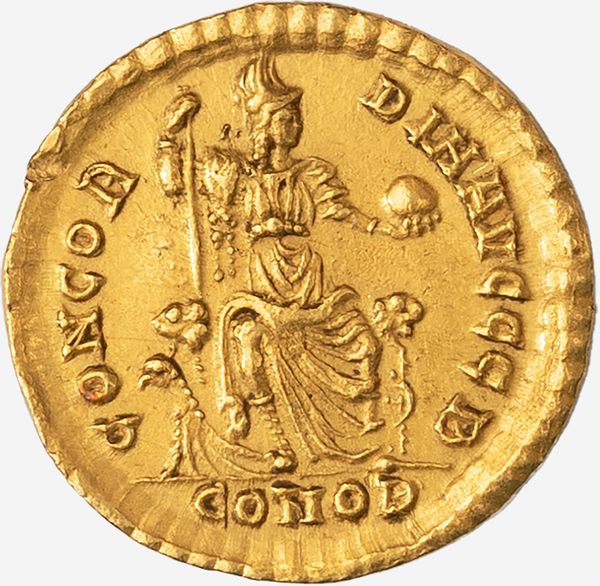 Impero Romano, TEODOSIO I, 379-395 d.C. : Solido databile al 379-383 d.C.  - Asta Numismatica - Associazione Nazionale - Case d'Asta italiane