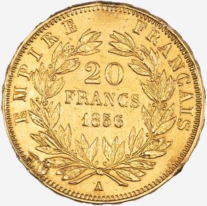 Francia, NAPOLEONE III, 1852-1870 : 20 Franchi  - Asta Numismatica - Associazione Nazionale - Case d'Asta italiane