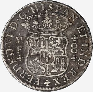 Messico, FERDINANDO VI DI SPAGNA, 1746-1759 : 8 Reales  - Asta Numismatica - Associazione Nazionale - Case d'Asta italiane