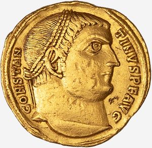 Impero Romano, COSTANTINO, 330-337 d.C. - SOLIDO databile al 317-319 d.C.