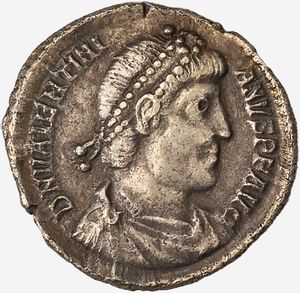 Impero Romano, VALENTINIANO I, 364-375 d.C. : Siliqua databile al 340-350 d.C.  - Asta Numismatica - Associazione Nazionale - Case d'Asta italiane