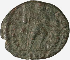 Impero Romano, TEODOSIO I, 379-395 d.C. : Maiorina ridotta databile al 383-388 d.C.  - Asta Numismatica - Associazione Nazionale - Case d'Asta italiane