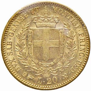 Regno di Sardegna, VITTORIO EMANUELE II, 1849-1861 : 20 lire  - Asta Numismatica - Associazione Nazionale - Case d'Asta italiane