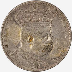 Regno d'Italia, UMBERTO I, 1878-1900, Colonie - Eritrea : Tallero da 5 Lire  - Asta Numismatica - Associazione Nazionale - Case d'Asta italiane