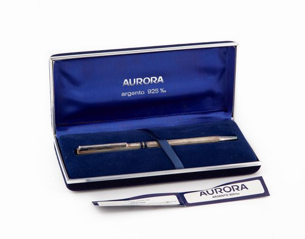 Aurora Marco Polo - Penna a sfera in argento 925/000 con particolari smaltati  - Asta Penne e Accessori da Scrivania - Associazione Nazionale - Case d'Asta italiane