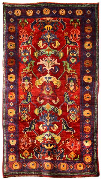 Tappeto caucasico dragon rug fondo rosso  - Asta Asta a Tempo - Tappeti Antichi e Rari - Associazione Nazionale - Case d'Asta italiane