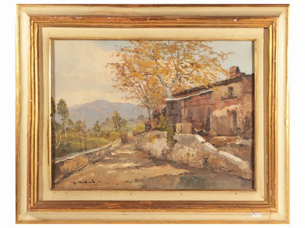 Armeno Mattioli : Paesaggio di campagna Anni Cinquanta  - Asta L'arte di arredare - Associazione Nazionale - Case d'Asta italiane