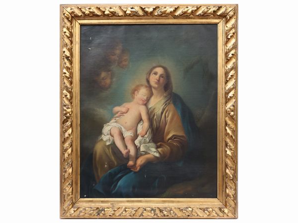 Silvio Zocchi : Madonna con Bambino e cherubini, da Charles Andr van Loo  - Asta L'arte di arredare - Associazione Nazionale - Case d'Asta italiane