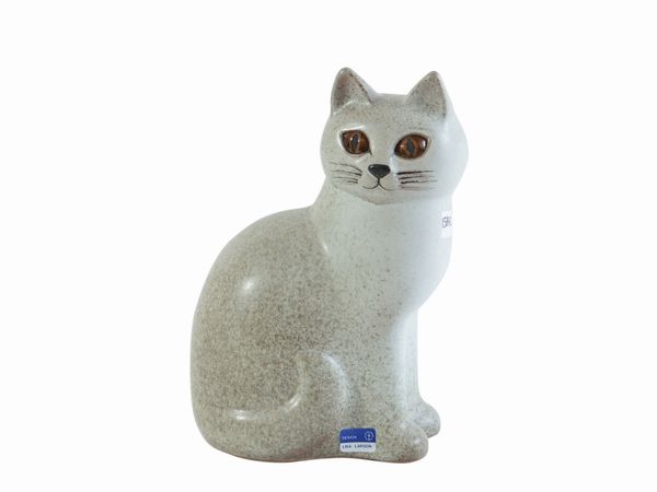 Gatto in ceramica, Lisa Larson Studio per Gustavsberg  - Asta L'arte di arredare - Associazione Nazionale - Case d'Asta italiane