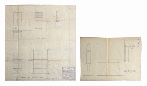 ALBINI FRANCO (1905 - 1977) : Due disegni per Casa Minetti e villetta Pestarini  - Asta Asta 443 | DESIGN E ARTI DECORATIVE DEL NOVECENTO Online - Associazione Nazionale - Case d'Asta italiane