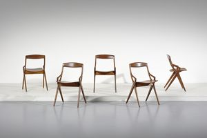 OLSEN ARNE HOVMAND (1919 - 1989) - Cinque sedie per Mogens Kold, Danimarca