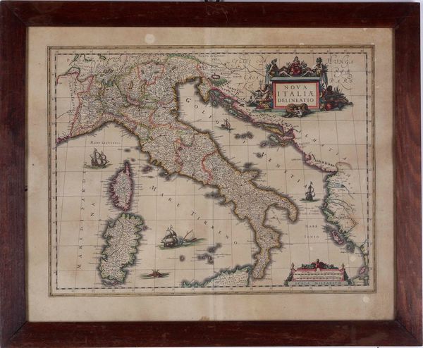 Willem Blaeu
 : Carta topografica Italia, 1640  - Asta Libri antichi e rari, Stampe, Vedute e Mappe - Associazione Nazionale - Case d'Asta italiane