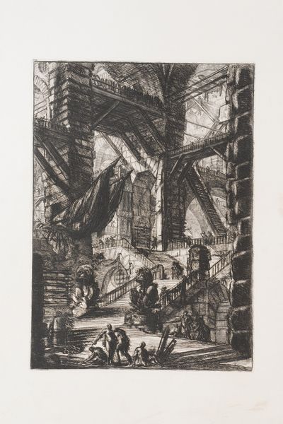 Piranesi Giovan Battista (1720-1778) Carceri d'invenzione. Tavola numero VIII. Roma, Regia Calcografia, prima met secolo XX.  - Asta Libri antichi e rari, Stampe, Vedute e Mappe - Associazione Nazionale - Case d'Asta italiane