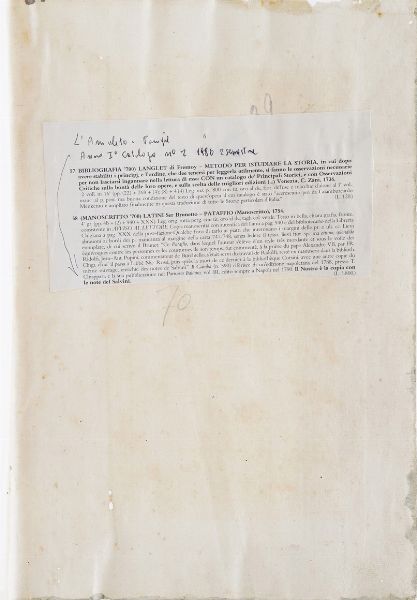 Latini Brunetto - manoscritto cartaceo secolo XVIII Il Pataffio, (Firenze 1754)<BR>  - Asta Libri antichi e rari, Stampe, Vedute e Mappe - Associazione Nazionale - Case d'Asta italiane