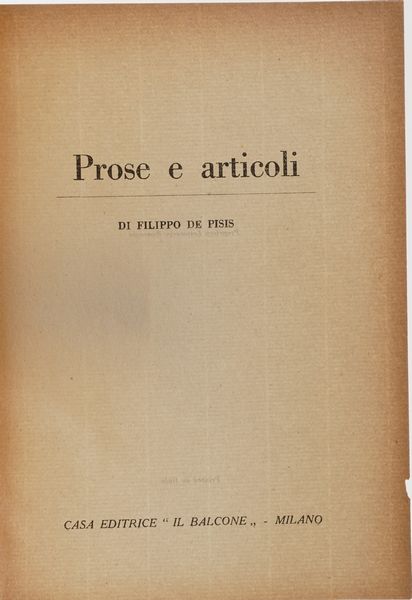 Boccioni Umberto Estetica e arte futuriste. Casa editrice Il Balcone, Milano 1946.  - Asta Libri antichi e rari, Stampe, Vedute e Mappe - Associazione Nazionale - Case d'Asta italiane