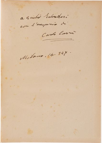 Carr Carlo. Il Rinnovamento delle arti in Italia. Milano Il Balcone, 1945.  - Asta Libri antichi e rari, Stampe, Vedute e Mappe - Associazione Nazionale - Case d'Asta italiane