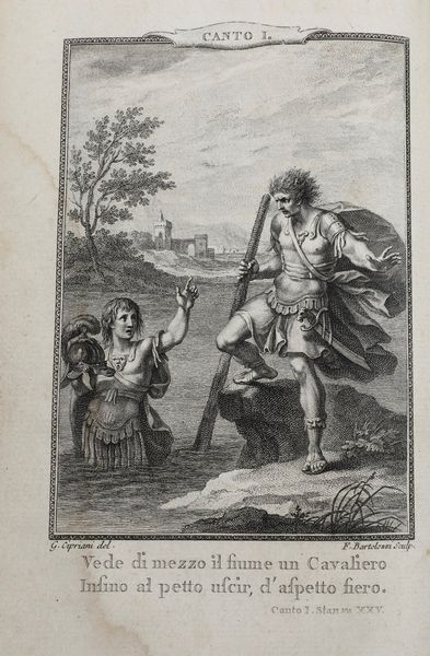 Ludovico Ariosto Orlando furioso. Tomi dal 1 al 4. Birmingham dai torchi di G.Baskerville per P. Molini libraio dell'accademia reale, e G.Molini, 1773  - Asta Libri antichi e rari, Stampe, Vedute e Mappe - Associazione Nazionale - Case d'Asta italiane