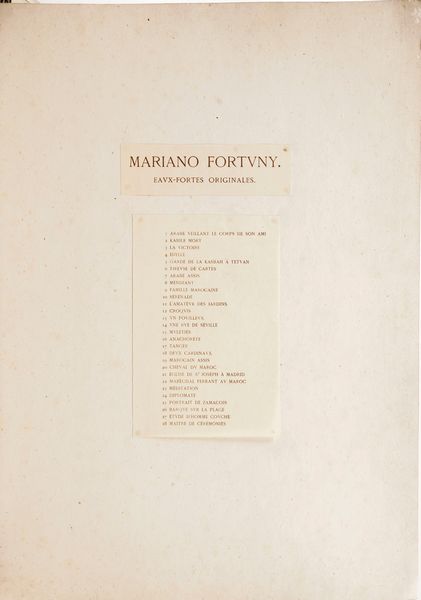 Mari Fortuny i Marsal (1838-1874) Eaux fortes originales  - Asta Libri antichi e rari, Stampe, Vedute e Mappe - Associazione Nazionale - Case d'Asta italiane