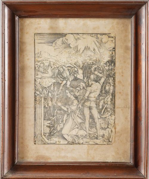 Albrecht Drer (1471-1528) Il martirio di Santa Caterina (1498 circa) <BR>  - Asta Libri antichi e rari, Stampe, Vedute e Mappe - Associazione Nazionale - Case d'Asta italiane