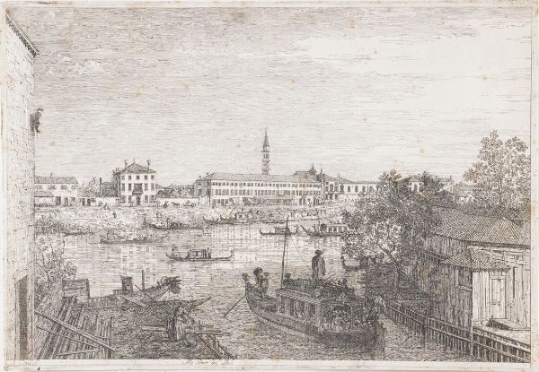 Giovanni Antonio Canal detto Canaletto (1697-1768) Alle porte del Dolo... Venezia 1740 circa  - Asta Libri antichi e rari, Stampe, Vedute e Mappe - Associazione Nazionale - Case d'Asta italiane