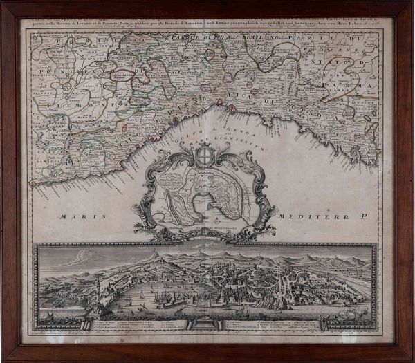 Heredi Homann Carta geografica dello stato di Genova.. Norimberga 1743  - Asta Libri antichi e rari, Stampe, Vedute e Mappe - Associazione Nazionale - Case d'Asta italiane