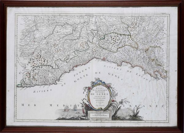 Heredi Homann Carta geografica dello stato di Genova.. Norimberga 1743  - Asta Libri antichi e rari, Stampe, Vedute e Mappe - Associazione Nazionale - Case d'Asta italiane