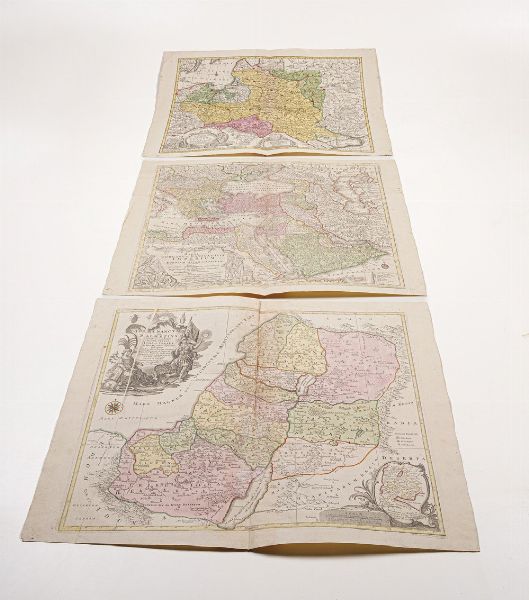 Lotter Tobias 13 grandi carte geografiche... sec. XVIII  - Asta Libri antichi e rari, Stampe, Vedute e Mappe - Associazione Nazionale - Case d'Asta italiane