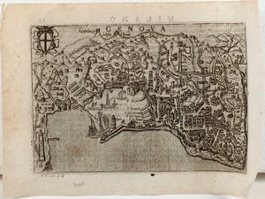 Genova - topografia Tre carte topografiche ed una veduta di Genova, XVIII sec?  - Asta Libri antichi e rari, Stampe, Vedute e Mappe - Associazione Nazionale - Case d'Asta italiane