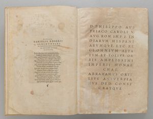 Ortelius Abraham (1528-1598) Theatrum Orbis Terrarum, (in fine:) Antuerpiae, apud Aeg. Coppenium Diesth, 1571.<BR>legato con Additamentum Theatri Orbis Terrarum. Antuerpiae, 1573  - Asta Libri antichi e rari, Stampe, Vedute e Mappe - Associazione Nazionale - Case d'Asta italiane