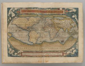 Ortelius Abraham (1528-1598) Theatrum Orbis Terrarum, (in fine:) Antuerpiae, apud Aeg. Coppenium Diesth, 1571.<BR>legato con Additamentum Theatri Orbis Terrarum. Antuerpiae, 1573  - Asta Libri antichi e rari, Stampe, Vedute e Mappe - Associazione Nazionale - Case d'Asta italiane