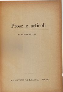 Boccioni Umberto Estetica e arte futuriste. Casa editrice Il Balcone, Milano 1946.  - Asta Libri antichi e rari, Stampe, Vedute e Mappe - Associazione Nazionale - Case d'Asta italiane