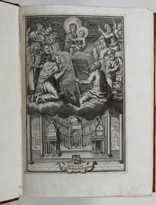 AUTORI VARI : Autori vari Proprium sanctorum ad usum cleri sacrosantae patriarcalis balisae Santae Mariae Majoris...pars Hyemalis, Romae, Typis Antonii de Rubeis, 1714.  - Asta Libri antichi e rari, Stampe, Vedute e Mappe - Associazione Nazionale - Case d'Asta italiane